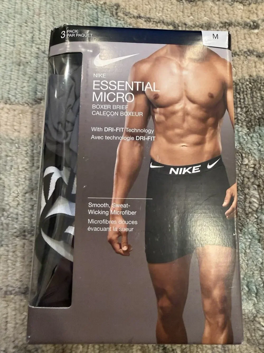 Nike Essential Micro Boxer Brief 3 Pack Sz M NIB $42